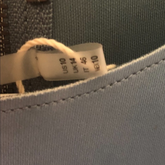 Ellie Tahari Gwenyth blue gray scuba reversible dress - Picture 7 of 7